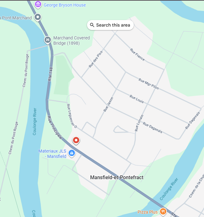 Map location for Pièces d'auto Bois-Fort in Mansfield-et-Pontefract